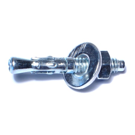 Midwest Fastener Wedge Anchor, 1/4" Dia., 1-3/4" L, Steel Zinc Plated, 100 PK 04120